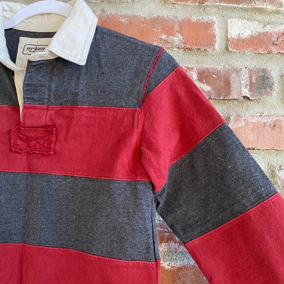 Urban Pipeline Boys Rugby shirt, Collared, Maroon & Gray, Cotton, Size M. - Picture 5 of 8
